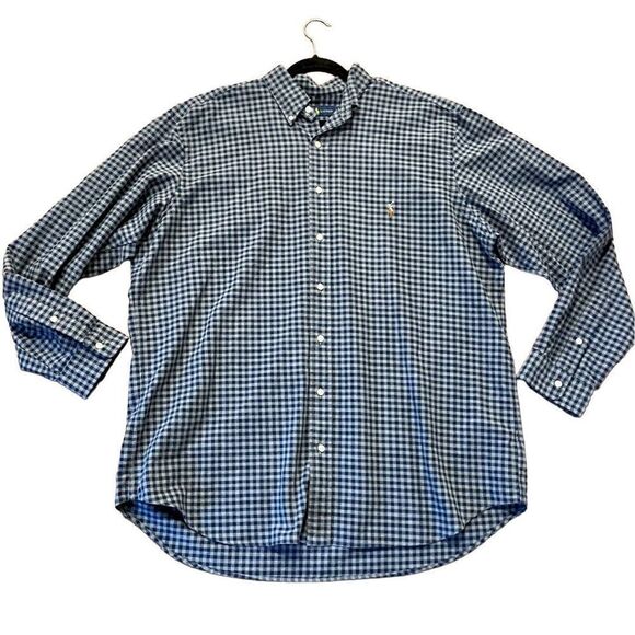 Ralph Lauren 1XB blue plaid button down - Picture 1 of 9